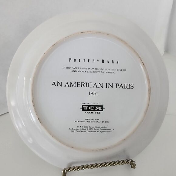 Pottery barn Collectors Plate An American In Paris 2002 Turner Classic Movie - Picture 5 of 7
